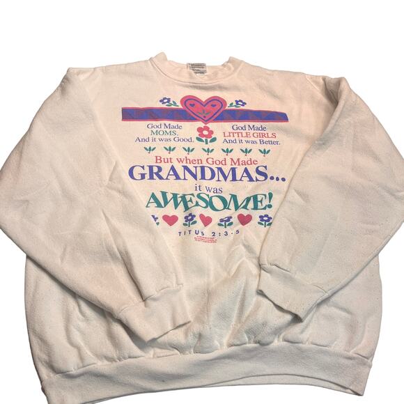 VTG 80's Grandma is Awesome Sweatshirt XL - Picture 1 of 7